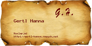 Gertl Hanna névjegykártya
